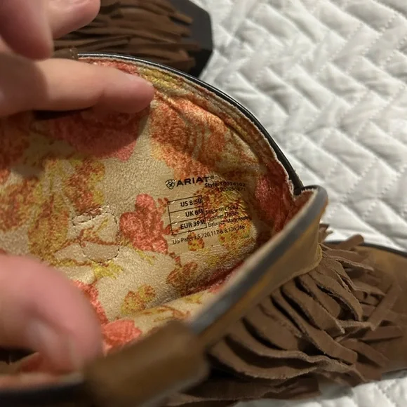 Brown Fringe Ariat Western Boots - Picture 2 of 2